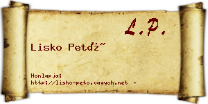 Lisko Pető névjegykártya
